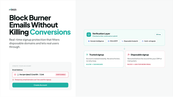 How to Block Disposable Emails in SaaS Signups (Without Killing Conversions)